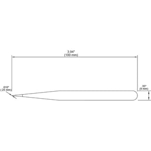 Tweezers - Tronex 3C SS Short, Straight Tip, Very Fine