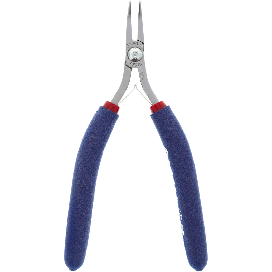 P551S/P751S • Bent Nose Pliers - 60° Fine Tips (Serrated)